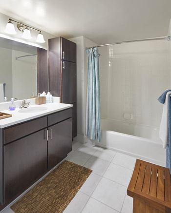 Bathroom With Bathtub at 15 Bank Apartments, White Plains, NY, New York, 10606